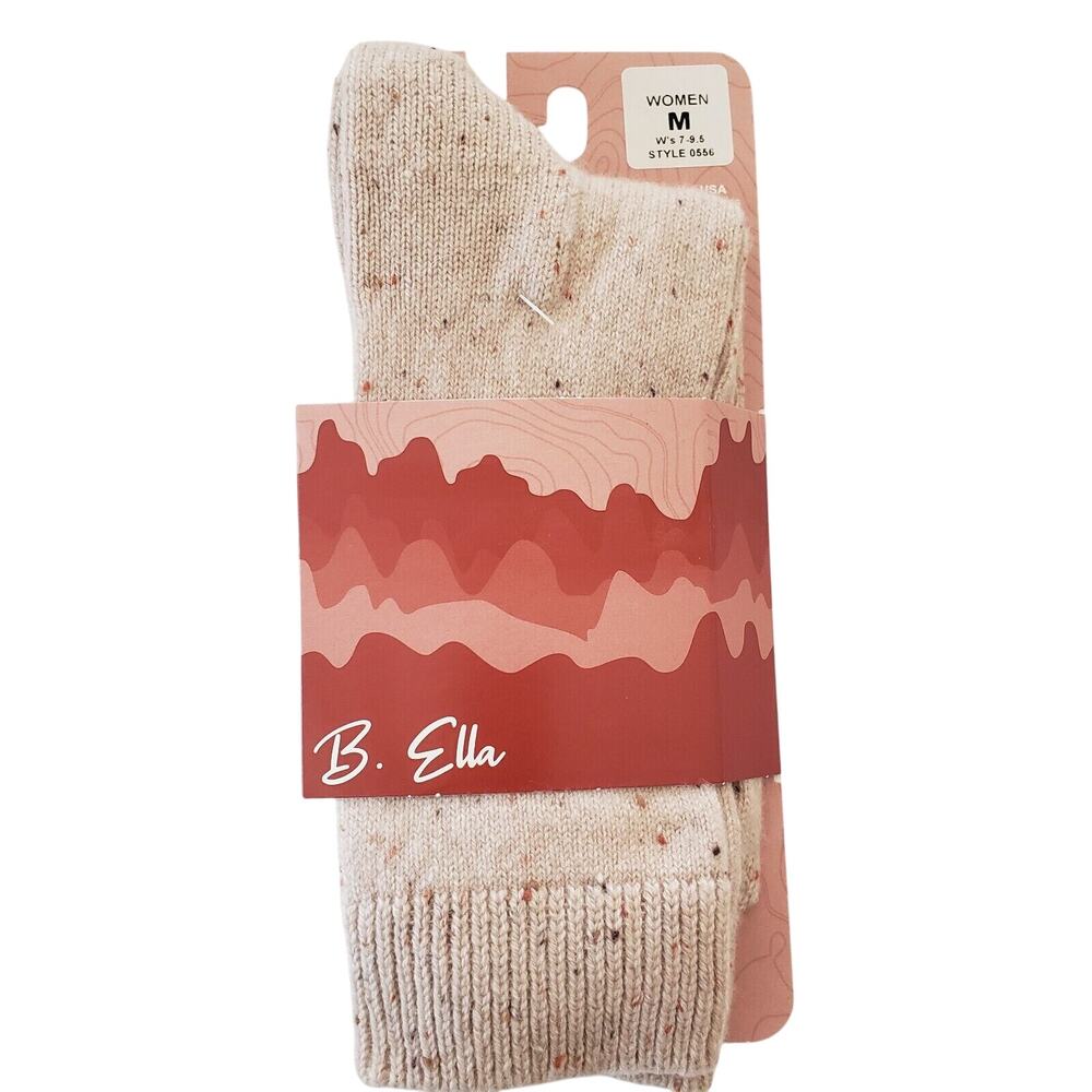 B.Ella 82% Cashmere Crew Socks Flecks Off White Warm Dress Cozy RORY‎ SZ 7-9.5 M